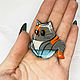 Brooch 'Grey ginger funny cat sitting fat cute'. Brooches. greenfox-23. Online shopping on My Livemaster.  Фото №2