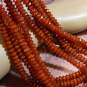 Материалы для творчества handmade. Livemaster - original item Carnelian rondel beads with cut. pcs. Handmade.