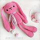 Great knitted long-eared Pink Bunny. Stuffed Toys. Amigurushka. My Livemaster. Фото №4