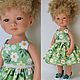 The dress for the doll is green with a flower. Clothes for dolls. Милые вещи для кукол. Online shopping on My Livemaster.  Фото №2