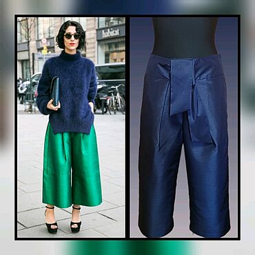 Винтаж ручной работы. Ярмарка Мастеров - ручная работа Винтаж: Люкс! Max&Co (MaxMara) кюлоты с декоративным поясом 46RU Италия. Handmade.