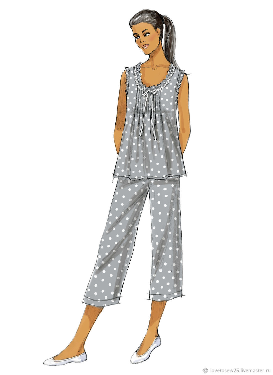 Пижама в бельевом стиле Амьен, выкройка №108