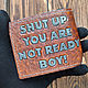 Мем Бумажник Kratos God of war shut up and take my money с тиснением. Кошельки. Crazy Leather Goods. Интернет-магазин Ярмарка Мастеров.  Фото №2