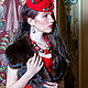 Эксклюзивная шляпа с вуалью  цветком с бархата и пером. Шляпы. ALINA IV MILLINERY. Интернет-магазин Ярмарка Мастеров.  Фото №2