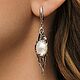 Серебряные серьги «Клевер» с натуральным камнем, Серьги классические, Кострома,  Фото №1