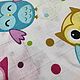Муслин 2-слойный (клетка) "Совушки", 240 см Турция. Ткани. Золотошвейка. Интернет-магазин Ярмарка Мастеров.  Фото №2