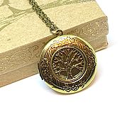 Открывающийся медальон Дерево Жизни окисленное серебро