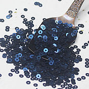 Материалы для творчества handmade. Livemaster - original item Sequins 2 mm No№24 Blue dark 2 g. Handmade.