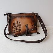 Сумки и аксессуары handmade. Livemaster - original item Leather bag with a talisman Seal of Velez in order for the Vita.. Handmade.