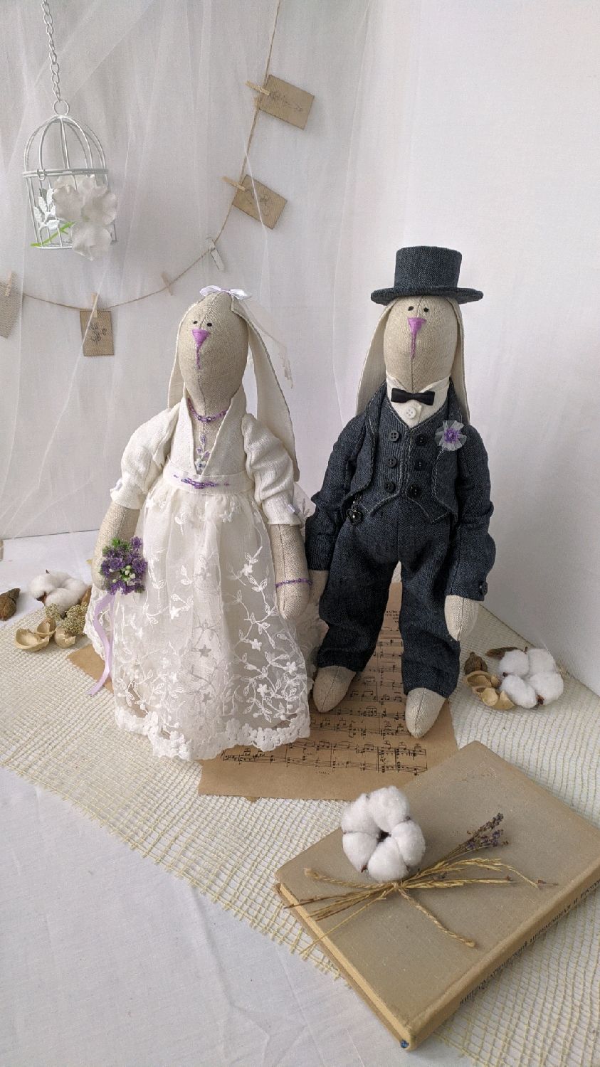 Свадебные зайцы тильда жениха и невесты своими руками