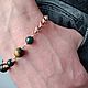 Men's silver and gold bracelet with tiger eye and moss agate. Chain bracelet. marusjy. My Livemaster. Фото №4