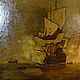 Винтаж: Морской бой.18-19 век.Европа.Картина.Живопись. Статуэтки винтажные. Антик.Декор.Винтаж. Ярмарка Мастеров.  Фото №4