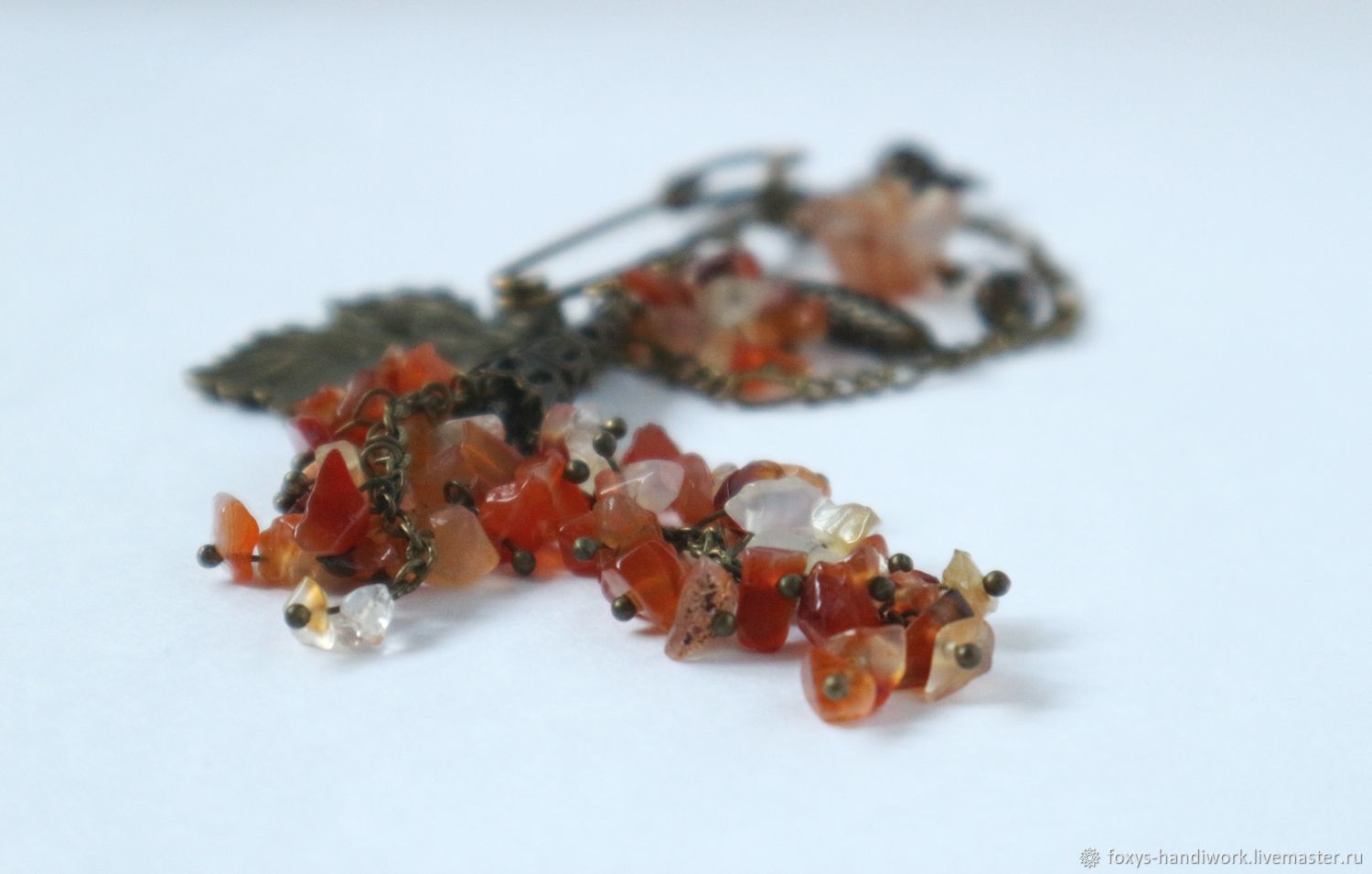 Brooch pin with carnelian and agate, Brooches, Tula,  Фото №1
