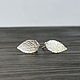 Silver stud earrings. Leaves, Stud earrings, Kudrovo,  Фото №1