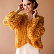 Одежда handmade. Livemaster - original item cardigans: Women`s knitted mohair cardigan. Handmade.
