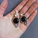 Order Earrings with black agate wire wrap. selenawirejewelry. Livemaster. . Earrings Фото №3
