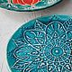 Бирюзовая тарелка ручной работы керамика. Тарелки. ТАТЬЯНА НИГМАТУЛИНА • NIGMA CERAMIC. Интернет-магазин Ярмарка Мастеров.  Фото №2