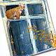 'September knocks on the window' acrylic painting (cats, autumn). Pictures. 'More vnutri' Nadezhda. Интернет-магазин Ярмарка Мастеров.  Фото №2