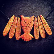 Русский стиль handmade. Livemaster - original item Necklace Owl pear. Handmade.