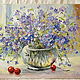 Forget-me-nots and cherry. Pictures. Karpov Andrey. Online shopping on My Livemaster.  Фото №2
