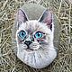 Кошка Буся. Портрет на камне. Камни. OLizza. Интернет-магазин Ярмарка Мастеров.  Фото №2