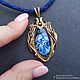 Order IRIS pendant-jewelry painting on lapis lazuli. Olga Kniazeva | Jewelry painting. Livemaster. . Pendant Фото №3