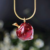 Украшения handmade. Livemaster - original item Red strawberry pendant. Handmade.