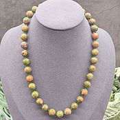 Работы для детей, handmade. Livemaster - original item Natural stone unakit beads with cut. Handmade.