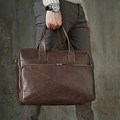 Сумки и аксессуары handmade. Livemaster - original item Men`s business leather laptop bag and A4 