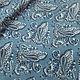 Тонкая джинса-стрейч серо-голубого цвета с пейсли узором. Ткани. Ксения (galaxyplanet75). Ярмарка Мастеров.  Фото №5