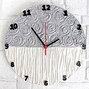Для дома и интерьера handmade. Livemaster - original item Wall Clock Magic Silver Clock with Texture. Handmade.