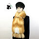 Luxury fur scarf boa fur bright red Siberian Fox №6. Collars. Mishan (mishan). Online shopping on My Livemaster.  Фото №2