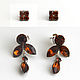 Stud Earrings Like Real Amber, Vintage earrings, St. Petersburg,  Фото №1