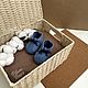 Пинетки-ботиночки «Джинсовая синева». Подарок новорожденному. Plum Bear • Вязаные изделия ручной работы. Интернет-магазин Ярмарка Мастеров.  Фото №2