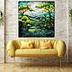 Painting Green Landscape. stained glass. buy painting artist. Pictures. House of the Sun (irina-bast). My Livemaster. Фото №4