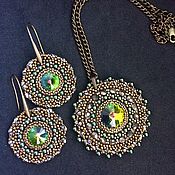 Украшения handmade. Livemaster - original item Jewelry set with Swarovski rhinestones 