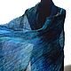 Scarf women's silk blue emerald long thin light pressed. Scarves. Silk scarves gift for Womans. Online shopping on My Livemaster.  Фото №2