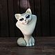 Figurine of an adorable white CAT, Figurines, Moscow,  Фото №1