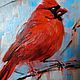 Картина маслом птица - Красный кардинал. Картины. Cоюз художников. Интернет-магазин Ярмарка Мастеров.  Фото №2
