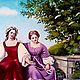 Картина маслом, 40-50см, Две девушки у колодца,в.копия. Картины. Наталия Лазарева. Интернет-магазин Ярмарка Мастеров.  Фото №2