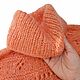 Вязаный женский персиковый свитер с ажурной кокеткой. Свитеры. Tamerwool. Ярмарка Мастеров.  Фото №5