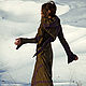 Elven Dress Long Fantasy Linen Khaki Hooded Elvish Dress. Dresses. mongolia. My Livemaster. Фото №5