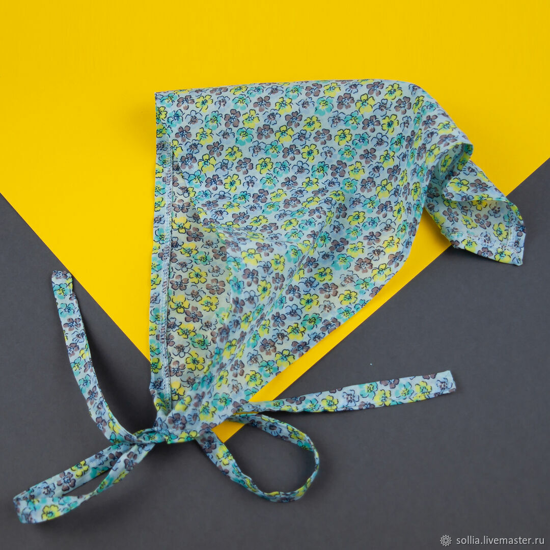 Набор бандан для кота и человека в едином стиле, бирюзовые цветы в ...