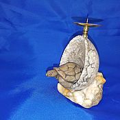 Для дома и интерьера handmade. Livemaster - original item Candlestick Turtle in egg made of natural Ural stone Calcite.. Handmade.