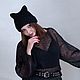  Seamless hat cat double angora hat. Caps. Scarfland. My Livemaster. Фото №4