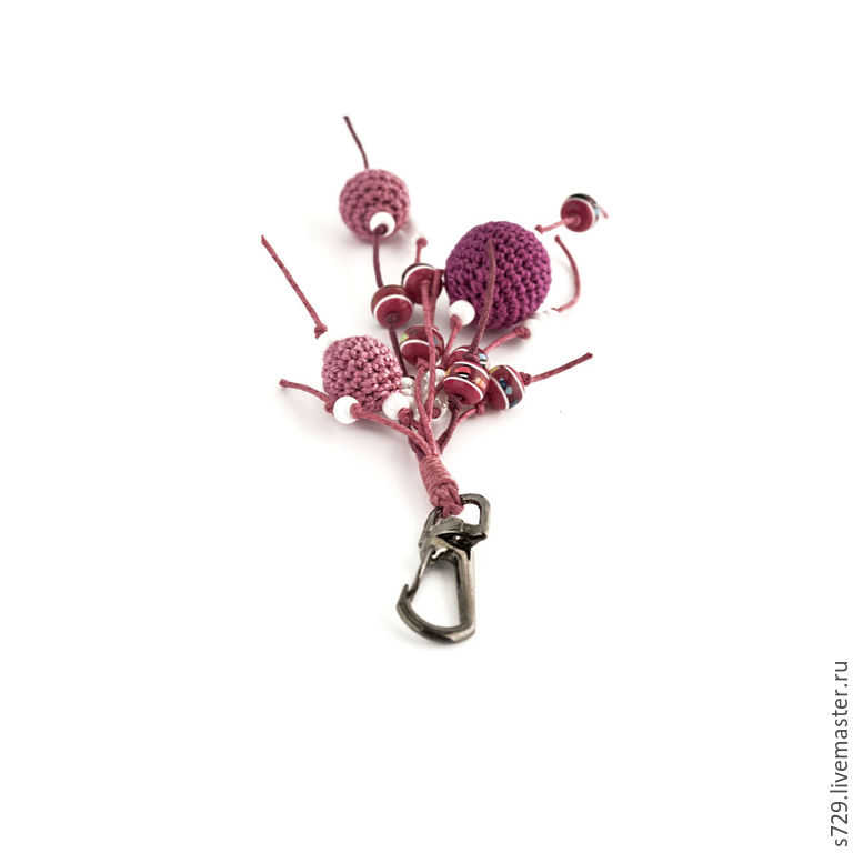 Брелок для ключей сумки Малиновый смузи розовый малиновый