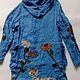 Cloak linen 'Flowers and cats'. Raincoats and Trench Coats. Reelika (reelika44). Online shopping on My Livemaster.  Фото №2