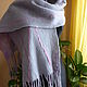 Валяный серый женский шарф с брошью. Шарфы. Larissa Permjakova. Интернет-магазин Ярмарка Мастеров.  Фото №2