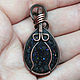 Order Copper pendant with blue opals. Drop. Laboratory opals in resin. Mosaic Opal (mosaicopal). Livemaster. . Pendants Фото №3