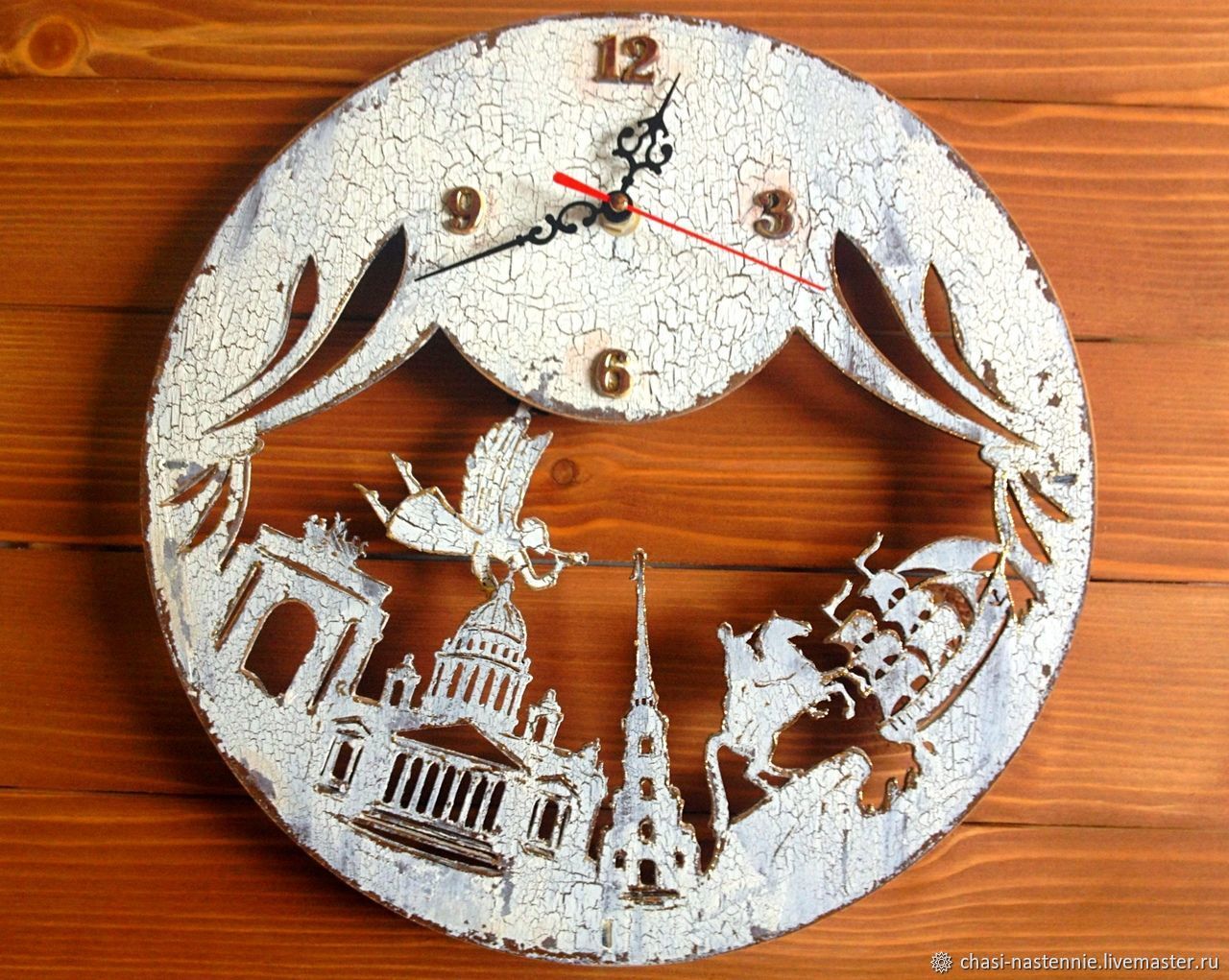 Winter Petersburg original wall clock handmade, Watch, St. Petersburg,  Фото №1